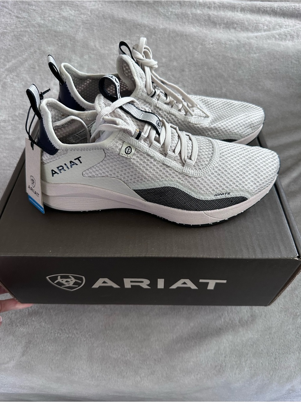 Ariat Women’s cream and Black Mesh Athletic Sneakers